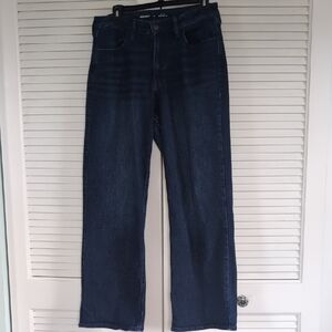 Dark Blue Denim Jeans - Old Navy High Rise Wow Wide Leg